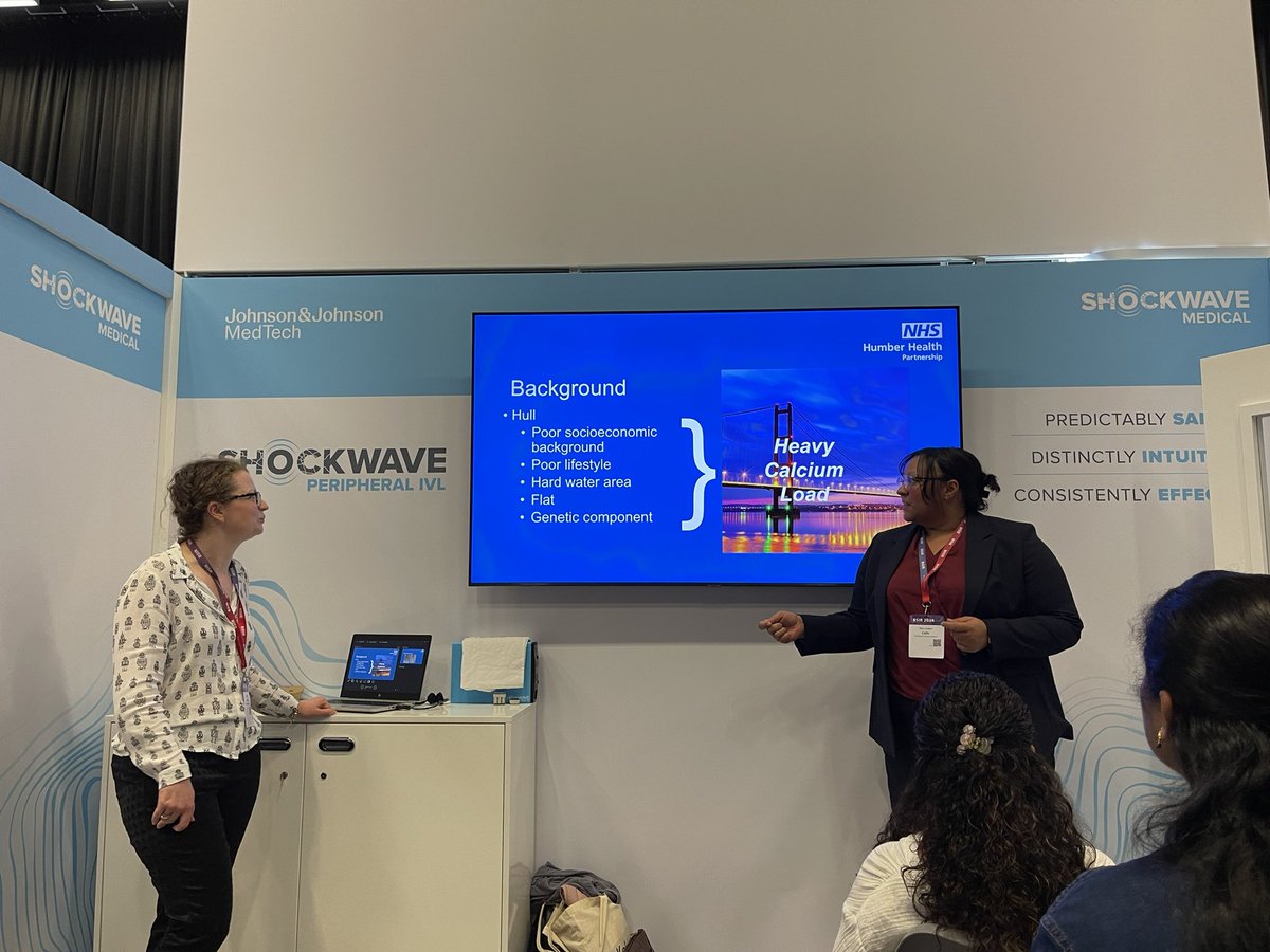 Shahid Seedat (@shahid_seedat) on Twitter photo Two of our amazing radiographers, Leigh and Ann-Marie discussing their experience of calcium burden in Hull patients and the use of Shockwave L6
<a href="/BSIR_News/">The British Society of Interventional Radiology</a>
<a href="/NHSHHP/">NHS Humber Health Partnership</a>
<a href="/HullHospitals/">Hull University Teaching Hospitals NHS Trust</a>
<a href="/SIRNRchat/">BSIR Nurses and Radiographers</a>
#BSIR2024 Two of our amazing radiographers, Leigh and Ann-Marie discussing their experience of calcium burden in Hull patients and the use of Shockwave L6
<a href="/BSIR_News/">The British Society of Interventional Radiology</a>
<a href="/NHSHHP/">NHS Humber Health Partnership</a>
<a href="/HullHospitals/">Hull University Teaching Hospitals NHS Trust</a>
<a href="/SIRNRchat/">BSIR Nurses and Radiographers</a>
#BSIR2024
