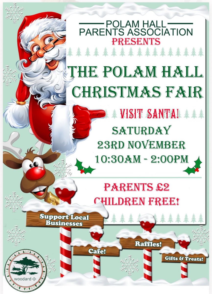Polam Hall's PHPA Christmas Fair is being held on Saturday 23rd November from 10.30 am to 2.00 pm with further details below.