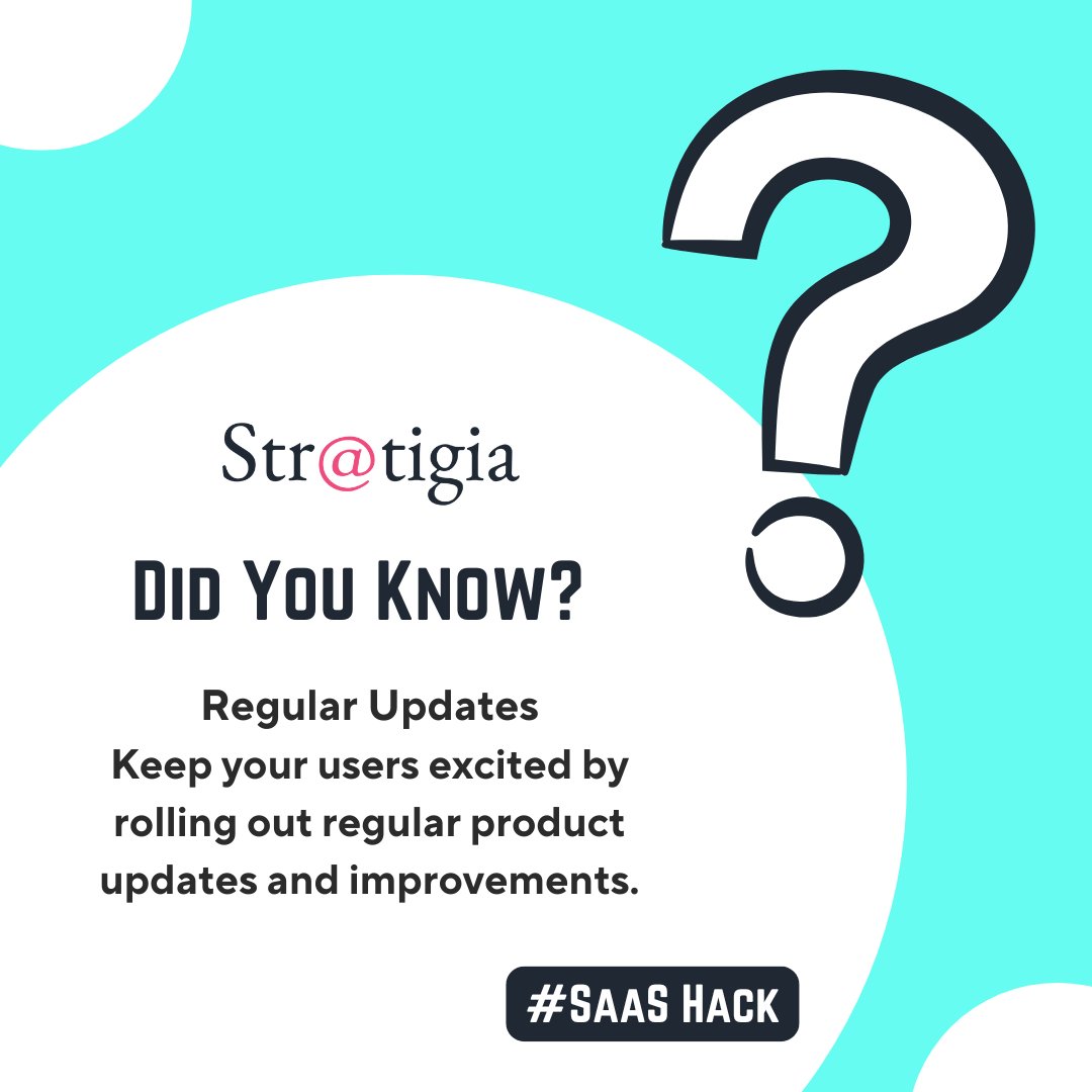 𝗦𝗮𝗮𝗦 𝘁𝗶𝗽: Keep users engaged with regular product updates! Even small improvements build loyalty and show users you're committed to their success. 🚀 

#SaaSHack #ProductUpdates #CustomerExperience
