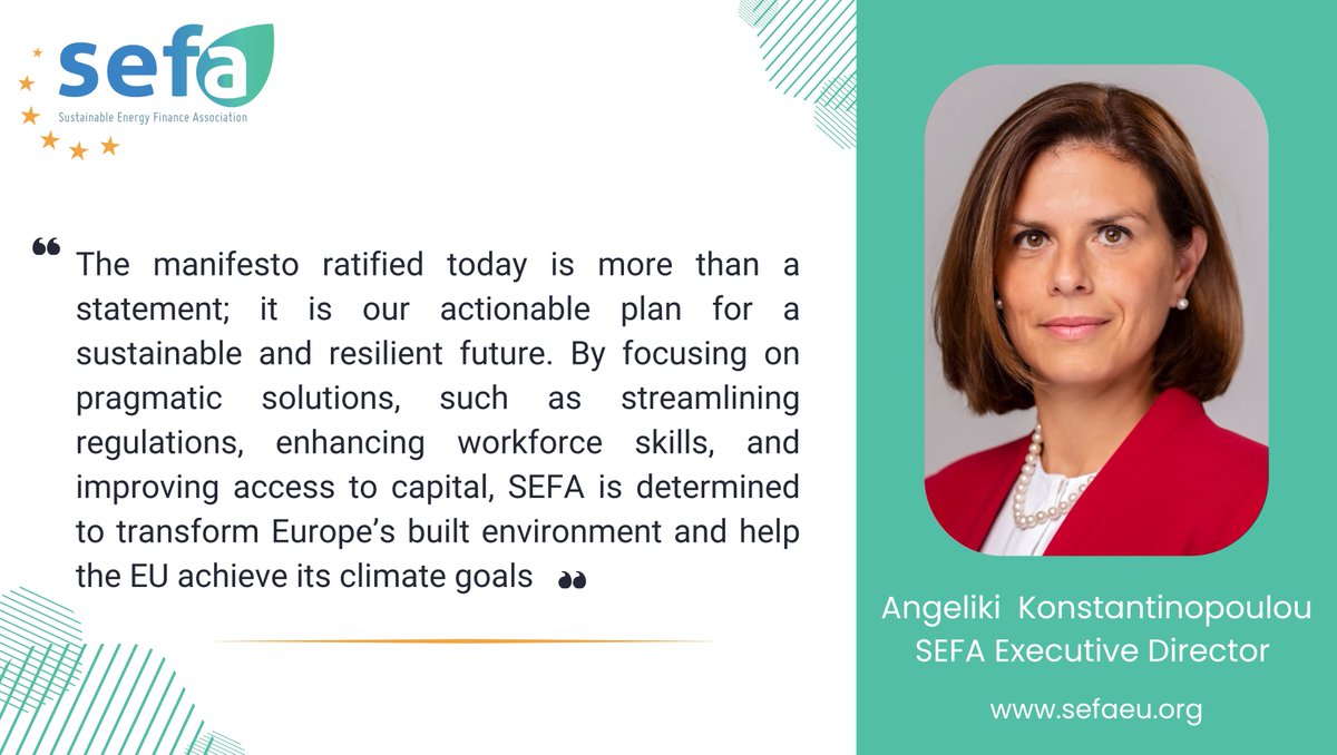 We're thrilled to welcome Commissioner <a href="/DanJoergensen/">Dan Jørgensen</a> into his new role overseeing Europe’s energy and housing future! With the shared mission of a sustainable, net-zero Europe, <a href="/Lina_Konst/">Konstantinopoulou</a> has presented our SEFA's Manifesto

Read the manifesto 🔗 lnkd.in/gdxgArrs