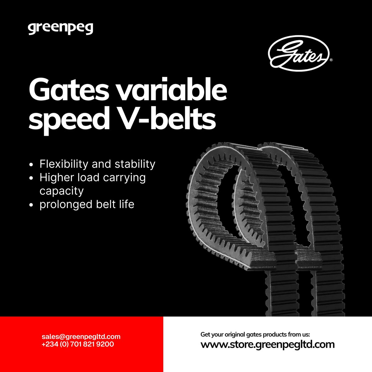 greenpegltd's tweet photo. Get your authentic Gates product from our store today!
You can send a DM to our social media handles or send an email to sales@greenpegltd.com
#gatesbeltdrive #speedbelt #greenpeg https://t.co/Y9ubSnK0vY
