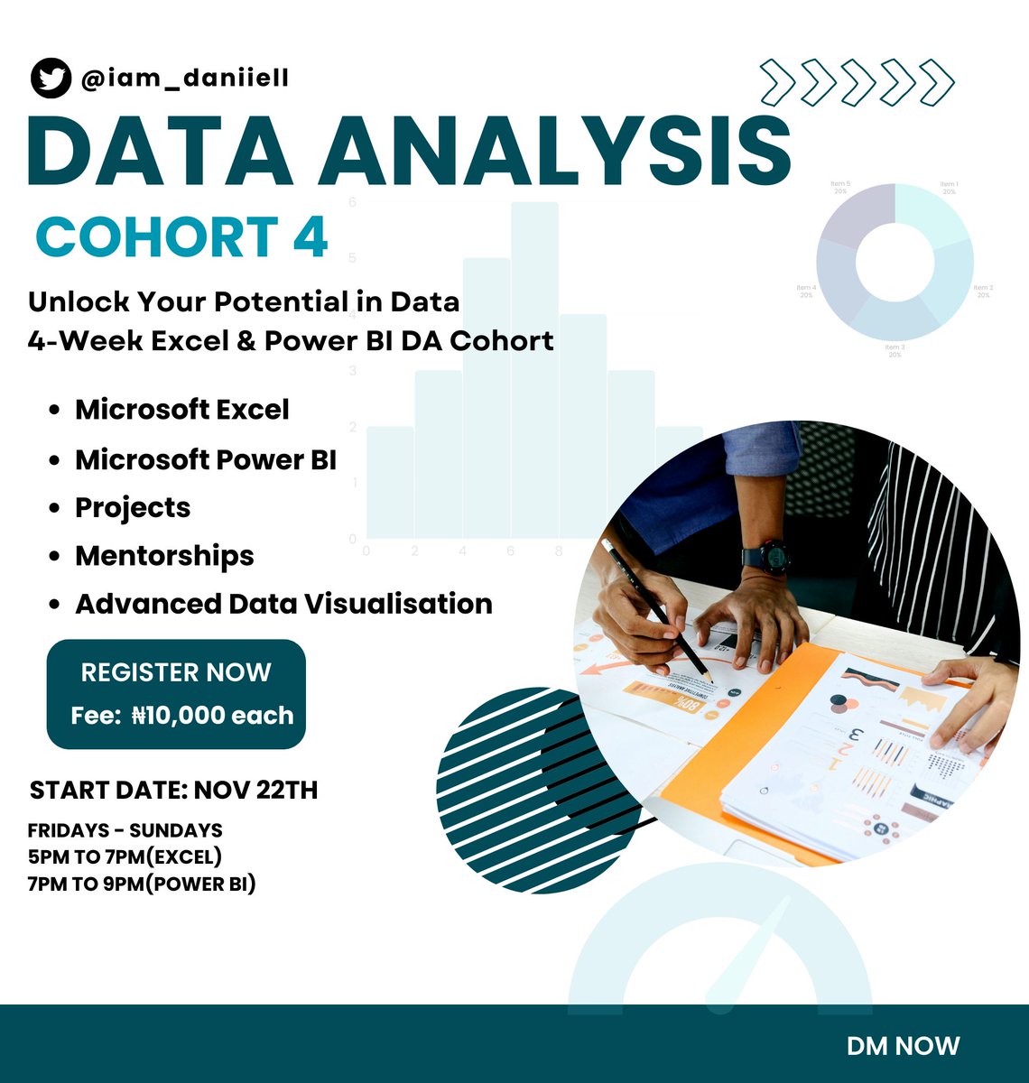 iam_daniiell's tweet photo. 🚀 Last chance in 2024! Cohort 4 of Data Analysis with Excel &amp; Power BI is your final opportunity this year to dive into data and kickstart your analytics journey. Whether you’re starting fresh or leveling up, make your dream career a reality!  #PowerBI #Excel #Datafam https://t.co/neDV9Y2fsS