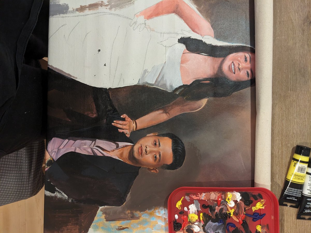 🖌️painting process in the studio 

#realism #portraitpainting #painting