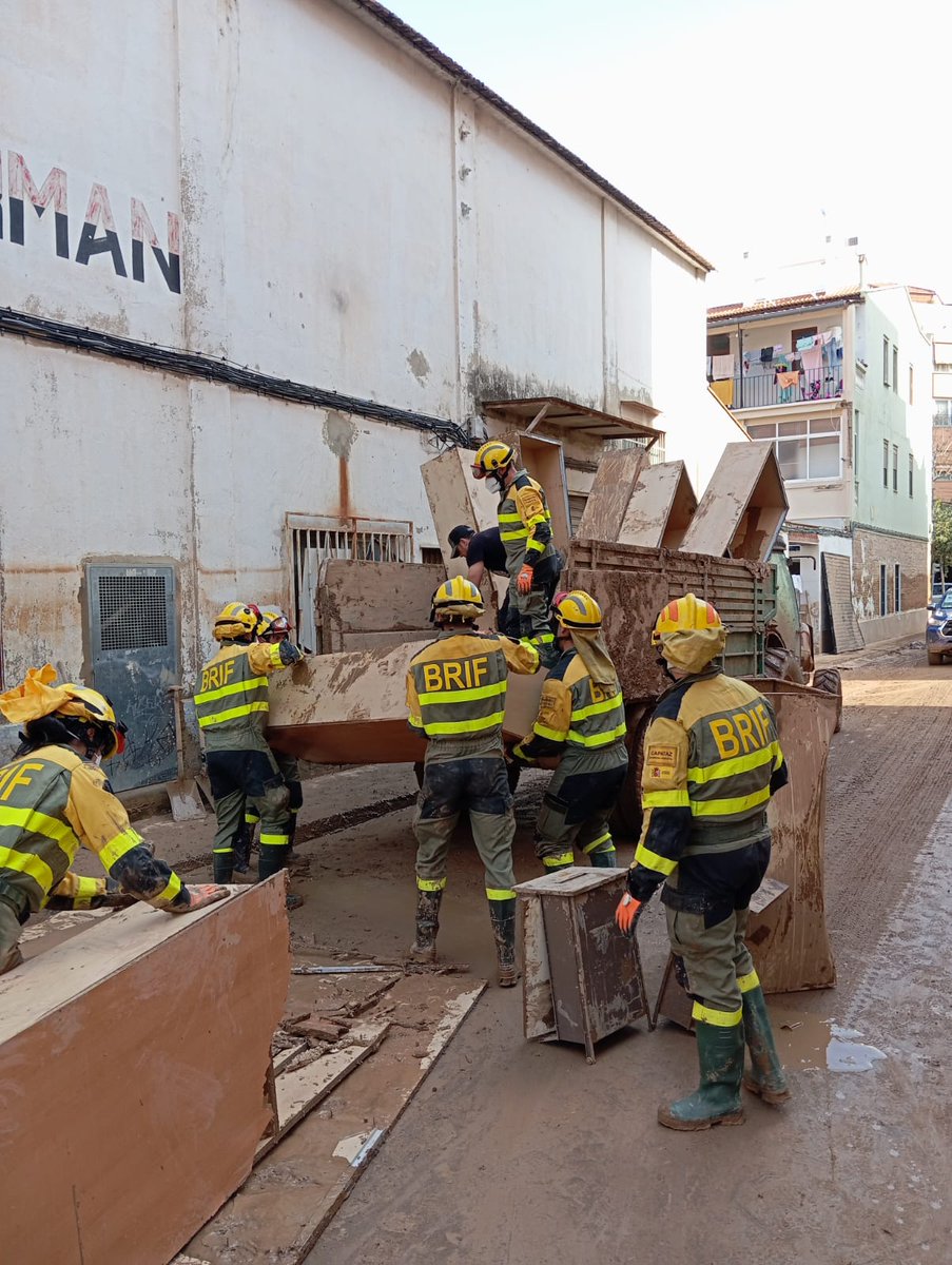 mitecogob's tweet photo. 🔵 Comienza una nueva jornada de las #BRIF

Despliegue en municipios afectados por la #DANA
» @BrifLaza a Alfafar y Alacuás
» @BrifDaroca a Masanasa
» @brifpuertopico a Sedaví
» @briflubia y @BRIFpradotwit a Catarroja
» @BRIF_PINO a Alfafar

Son Bomberos Forestales del Ministerio https://t.co/Xn0rmNOmyq
