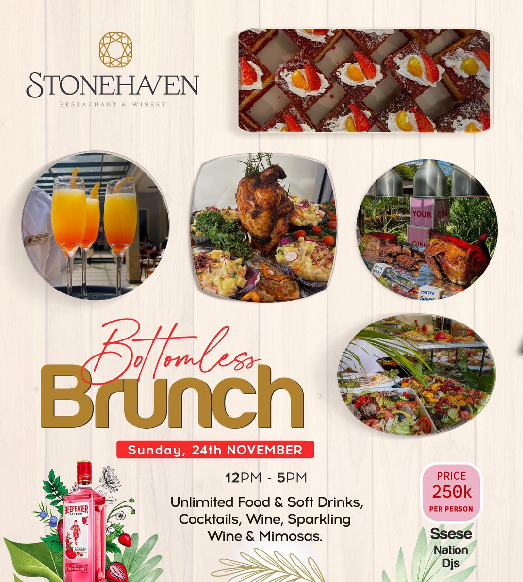 November brunch vibes are here. Cozy up with friends, savor seasonal flavors, and enjoy the best vibes. 

Join us for 𝐒𝐓𝐎𝐍𝐄𝐇𝐀𝐕𝐄𝐍 𝐁𝐎𝐓𝐓𝐎𝐌𝐋𝐄𝐒𝐒 𝐁𝐑𝐔𝐍𝐂𝐇 : Sun 24 November w/ <a href="/SseseNation/">Ssese Nation</a> 

Limited seats: For reservations DM or ☎️ 0709 342 064 #StonehavenBrunch