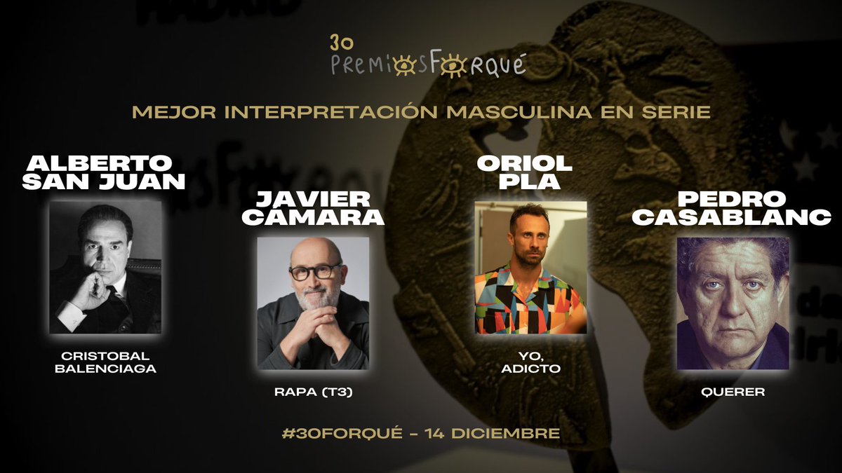 Nominados a la Mejor Interpretación Masculina en Serie

#30Forqué
14 de diciembre, Madrid
