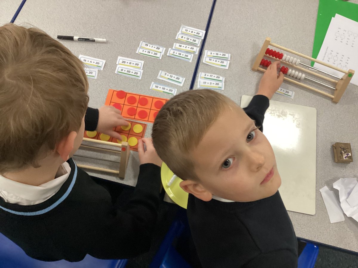 asmyear2's tweet photo. Investigating number bonds to 20 today. If you want to speed up your number bond skills #HitTheButton is a great game! https://t.co/h91kYsFy58