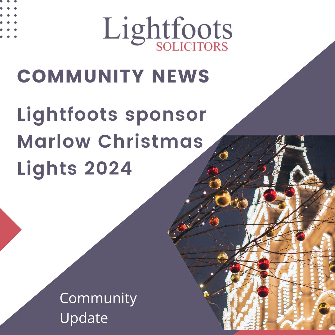 Lightfoots Solicitors is delighted to sponsor the 2024 Marlow Christmas Lights! 🎄
This is our first Christmas in Marlow after opening our new office. Giving back is very important to us, especially at Christmas time. We hope to see you there!
Read more: lightfoots.co.uk/marlow-christm…