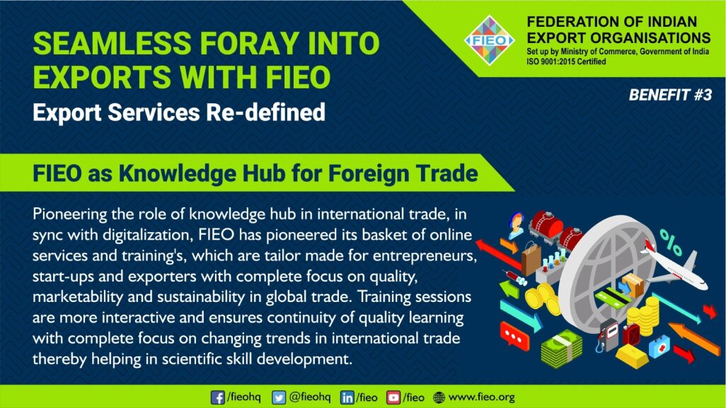 FieoHq's tweet photo. Why to become a FIEO Member❓
BENEFIT #3  

👉FIEO as Knowledge Hub for Foreign Trade  

☎️To find out more about FIEO membership, arrange a call with our membership team: https://t.co/2LCjgaznBn 

#ExportServicesRedefined https://t.co/u1Ou54snBF