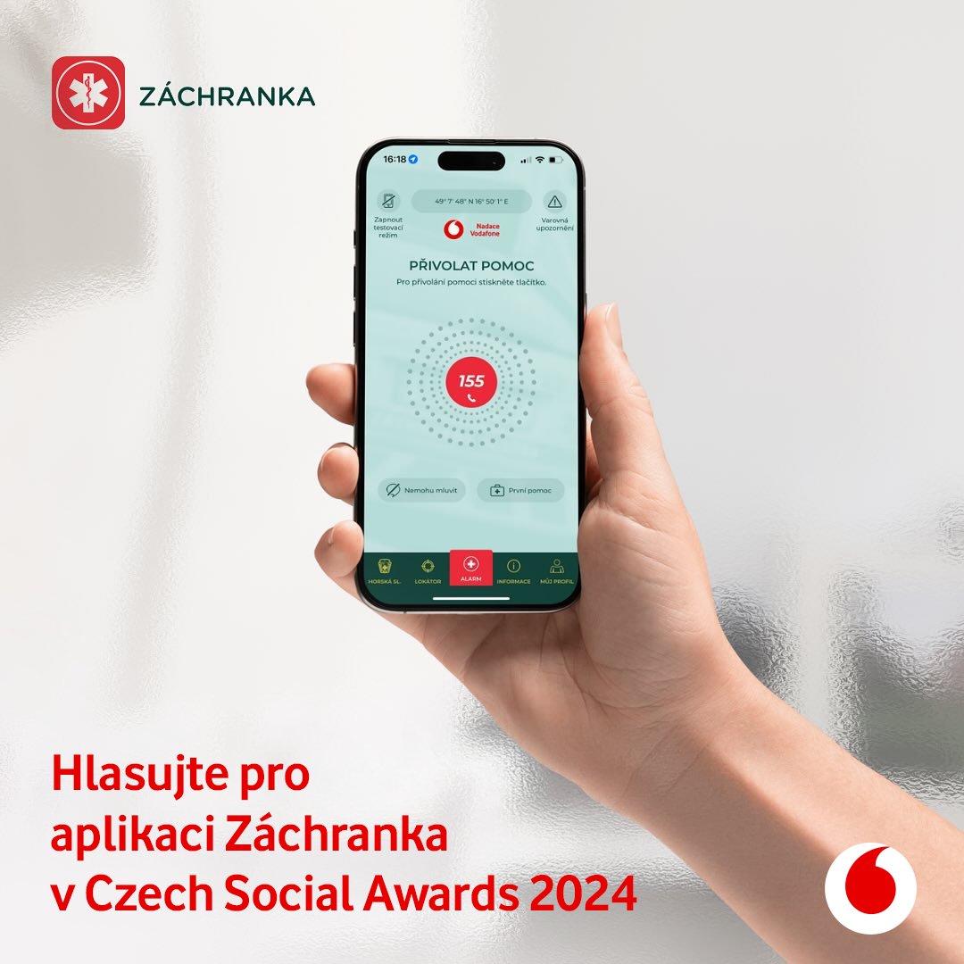 Podporujeme mnoho projektů, ale tento je jeden z našich nejoblíbenějších. ♥️ @zachranka_app se letos dostala do výběru TOP 5 nejlepších aplikací poroty Czech Social Awards. Podpořte ji prosím svým hlasem, ty naše už má 🫂