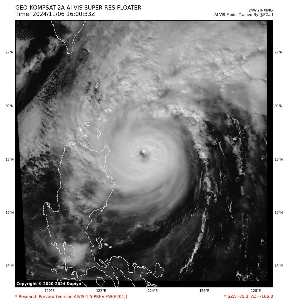 irene_makarenko's tweet image. 🌀#MARSI IN THE PHILIPPINE SEA

⚠️Tropical #Cyclone Marsi has strengthened to a Category 4 #typhoon.
Wind speeds at the epicenter reach 209 km/h (58 m/s). Marsi is moving westward and will reach the #Philippine island of Luzon #today on Thursday, Nov.7

#TodayNews #cycloneupdate