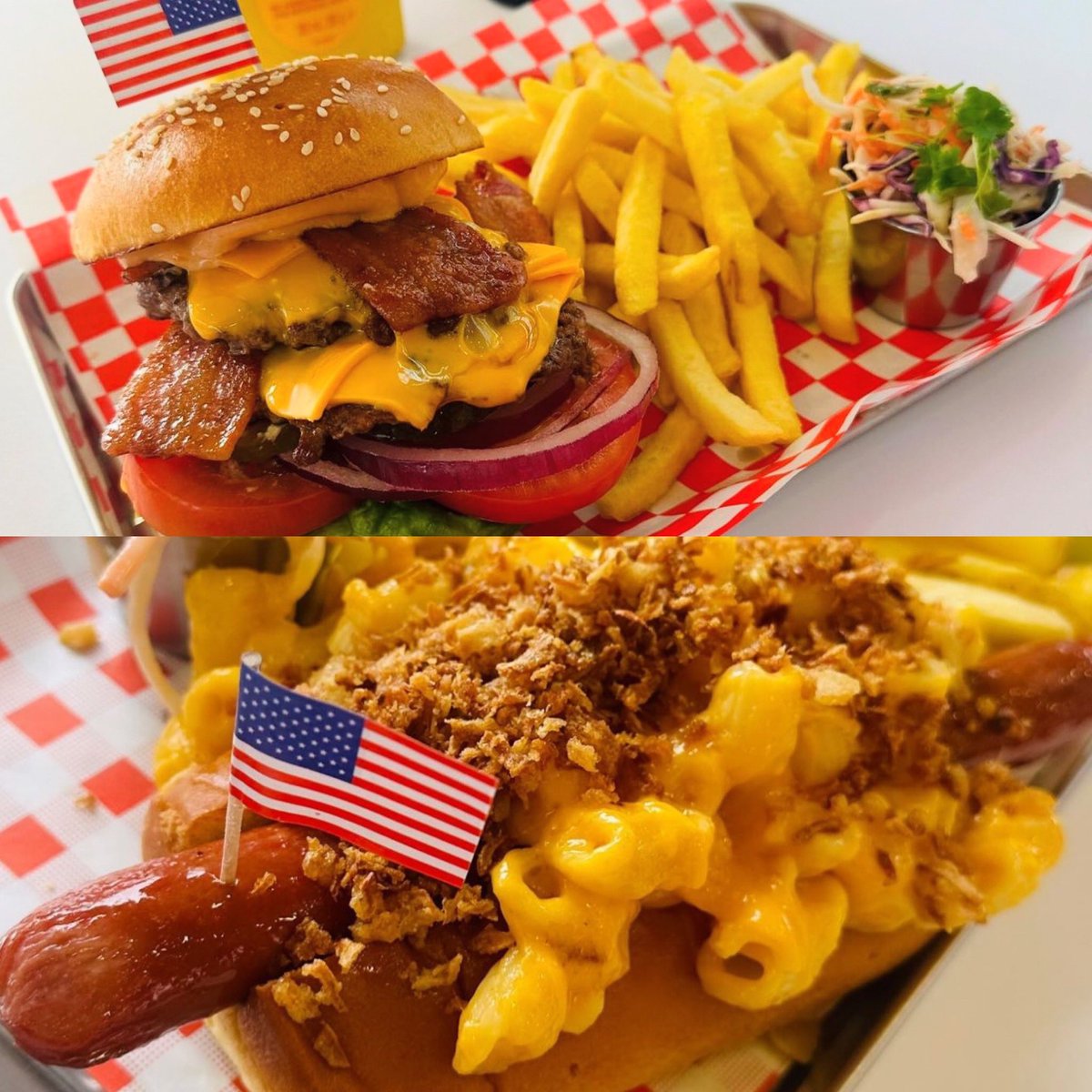 Due to us being closed yesterday we will have the burger meal deal on today aswell as the hotdog meal deal.

Open 9am-8pm 🇺🇸 

Come support your local independent business 🍔🌭🍟

#doubledealday #supportlocal
