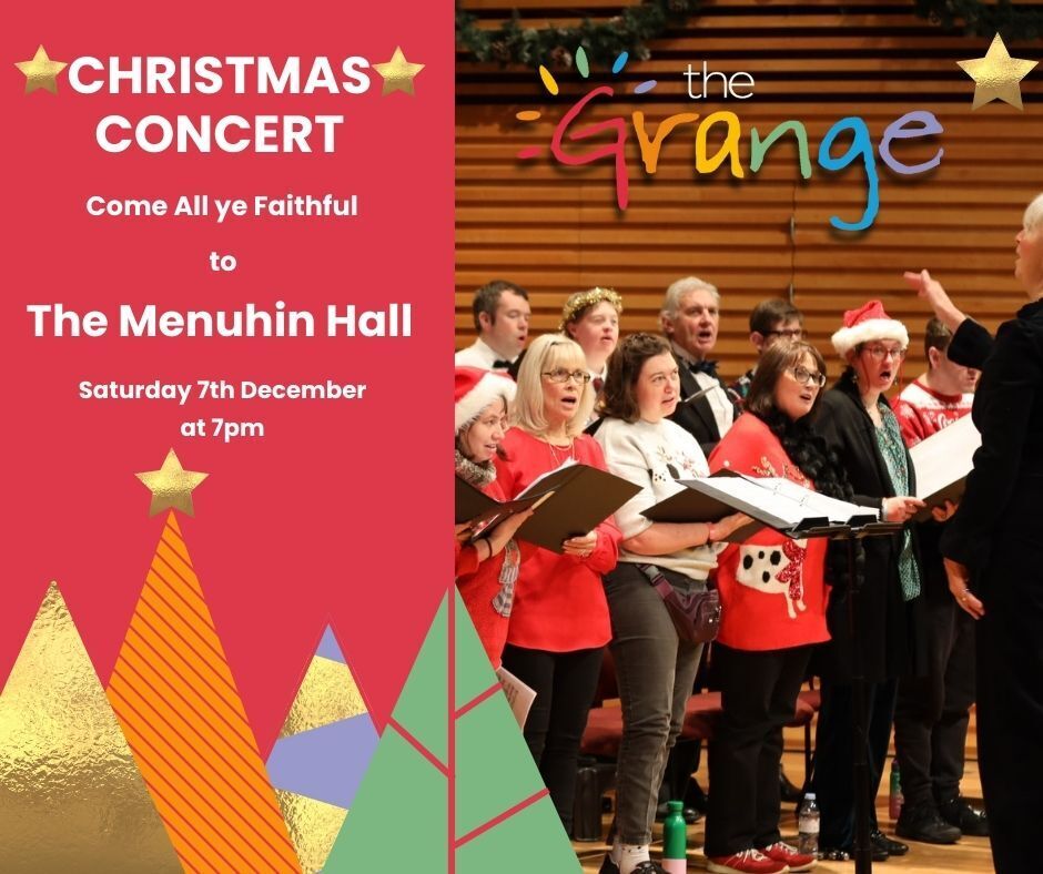 The Grange Christmas Concert 2024...Come all ye faithful, and join us in heralding the arrival of the festive season at The Grange Christmas Concert on Saturday 7th Dec at The Menuhin Hall. Doors open at 6:30pm. For More Info or To Book Visit themenuhinhall.co.uk/event/the-gran…