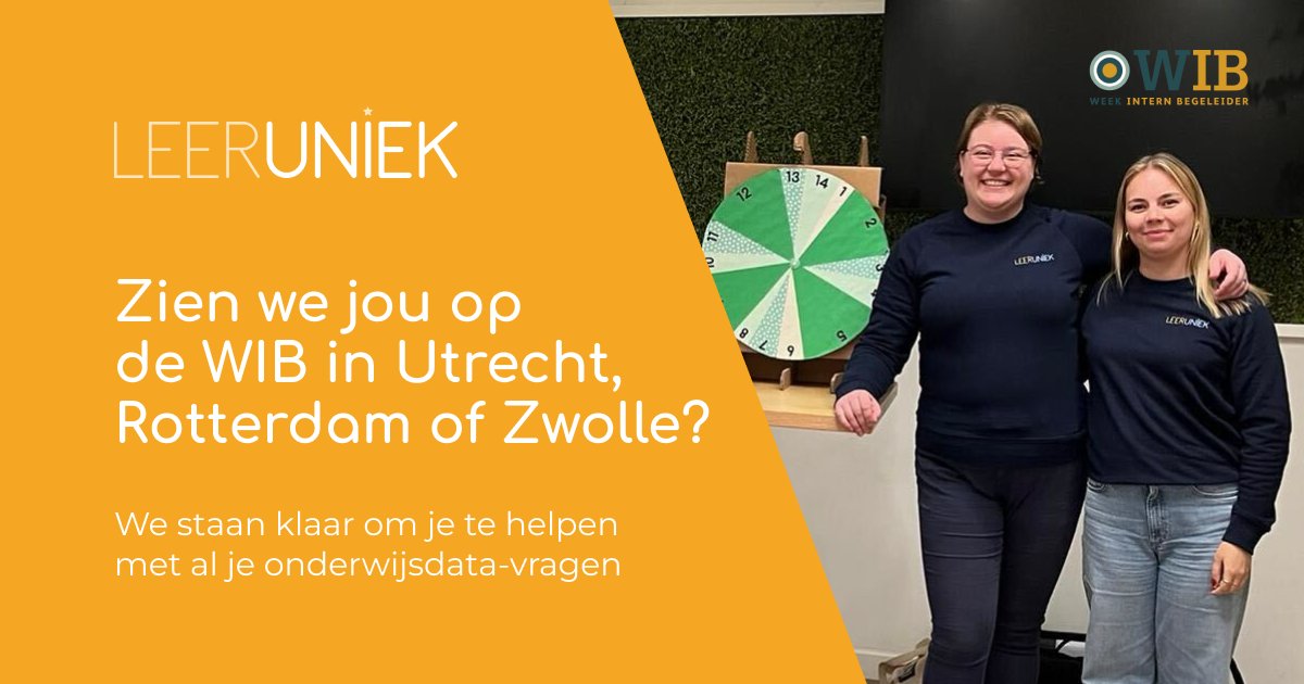 🚨Mis het niet!

Nog niet langs geweest? We staan nog in Utrecht, Rotterdam en Zwolle tijdens de Week Intern Begeleiden. Stel je vragen aan onze experts én draai aan ons prijzenrad!

📅 11 nov - Utrecht
📅 19 nov - Rotterdam
📅 28 nov - Zwolle

#Onderwijs #Data #Leeruniek