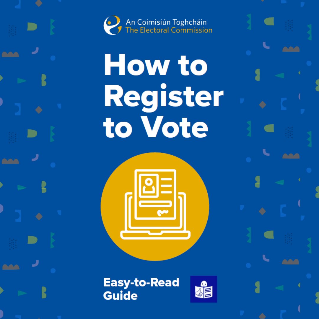 An Coimisiún Toghcháin, The Electoral Commission (@eleccommirl) on Twitter photo Ahead of #GE24 <a href="/ElecCommIRL/">An Coimisiún Toghcháin, The Electoral Commission</a> has published two new Easy-to-Read guides coproduced with <a href="/InclusionIre/">Inclusion Ireland</a>:
📝 How to Register to Vote
📝 General Election
Available now on our website: electoralcommission.ie/publications/e…
📧 For a physical copy contact operations@electoralcommission.ie Ahead of #GE24 <a href="/ElecCommIRL/">An Coimisiún Toghcháin, The Electoral Commission</a> has published two new Easy-to-Read guides coproduced with <a href="/InclusionIre/">Inclusion Ireland</a>:
📝 How to Register to Vote
📝 General Election
Available now on our website: electoralcommission.ie/publications/e…
📧 For a physical copy contact operations@electoralcommission.ie
