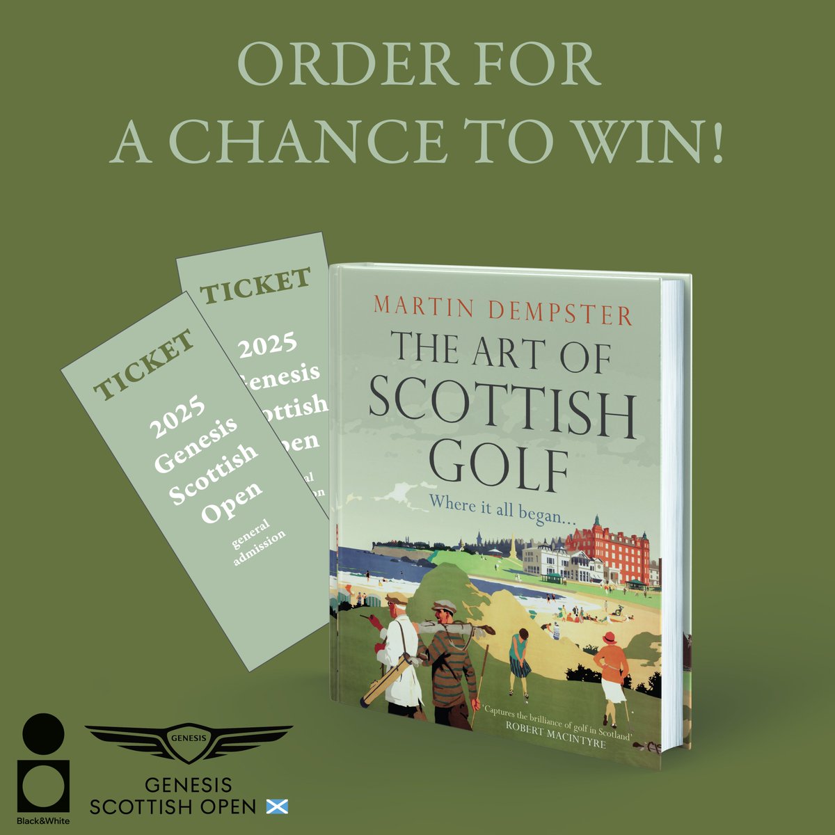 The Art of Scottish Golf by <a href="/DempsterMartin/">Martin Dempster</a> is out today! ⛳️

The perfect companion for golfers everywhere! What's more, you can still be in with a chance of winning 2x general tickets to the 2025 Genesis Scottish Open when you purchase a copy!

More here: blackandwhitepublishing.com/pages/the-art-…