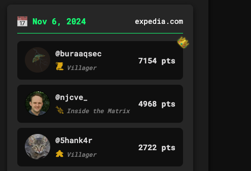 This is fun, got my first crown :)

Here's the list
gist.github.com/buraaqsec/9f29…