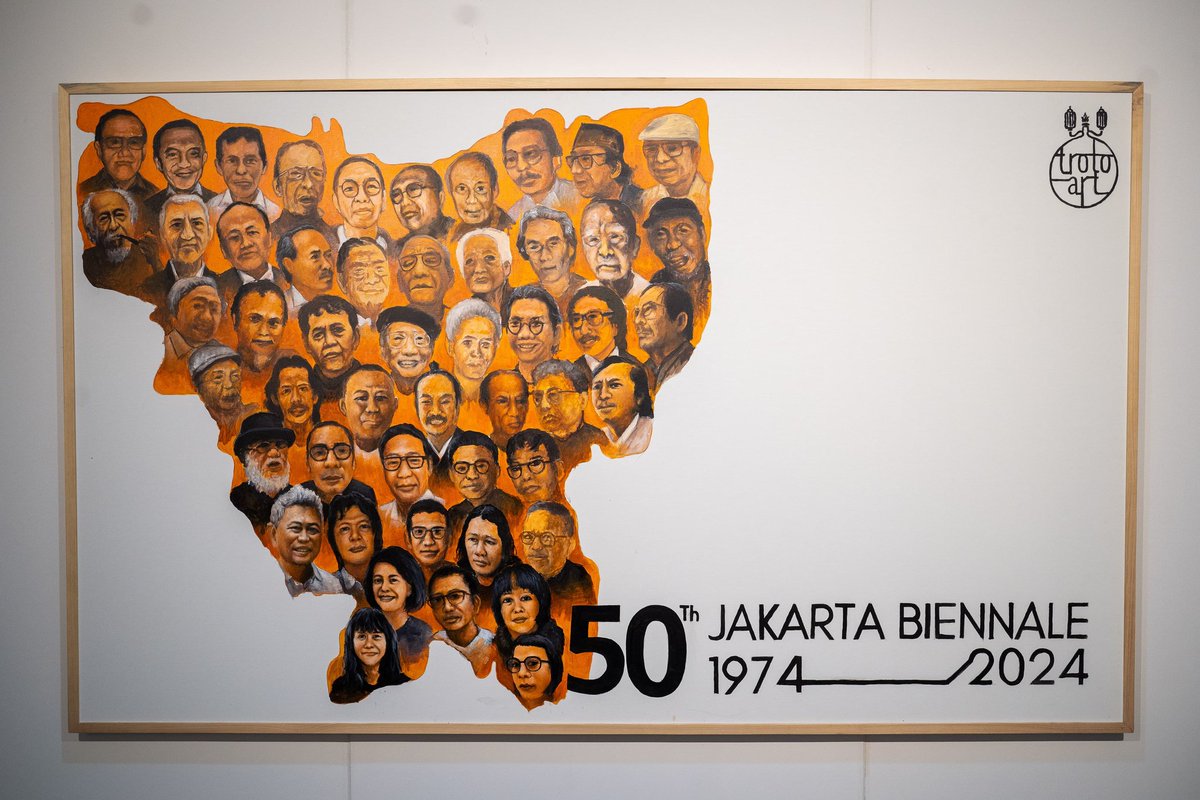 sefkelik's tweet photo. Sampai 15 Nov 2024 ini, ada nih kesempatan menikmati pameran seni keren 50 Tahun Jakarta Biennale (1974-2024) di 3 galeri Taman Ismail Marzuki (TIM) Jakarta. Jam kunjung 10.00-20.00 WIB saban hari. GRATIS lho, yang pentinf registrasi dulu aja via https://t.co/AhZPXLRZ6D https://t.co/WzJS0EYb23