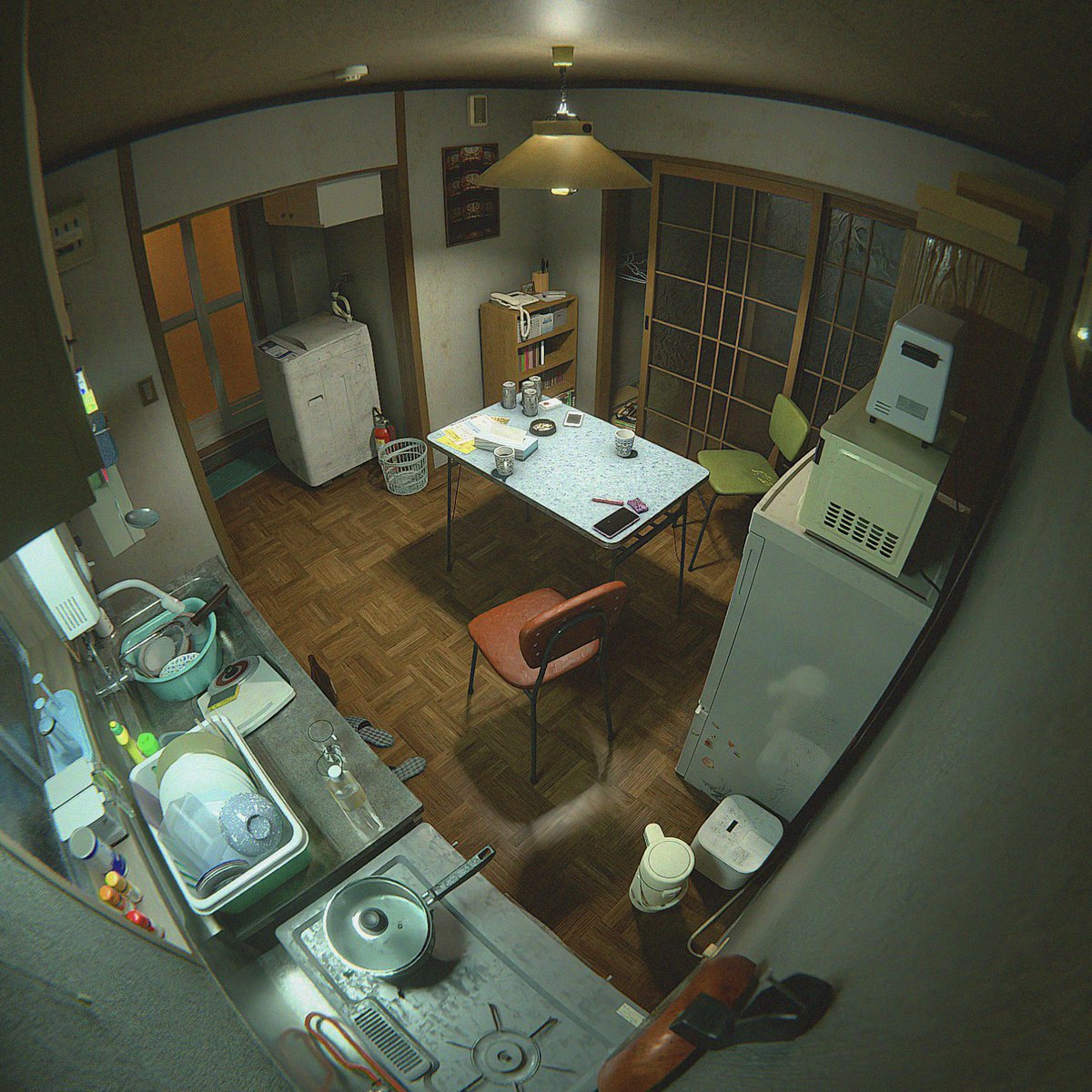 築50年の木造アパートを
CGで作りました🚪🪑🚬
#blender