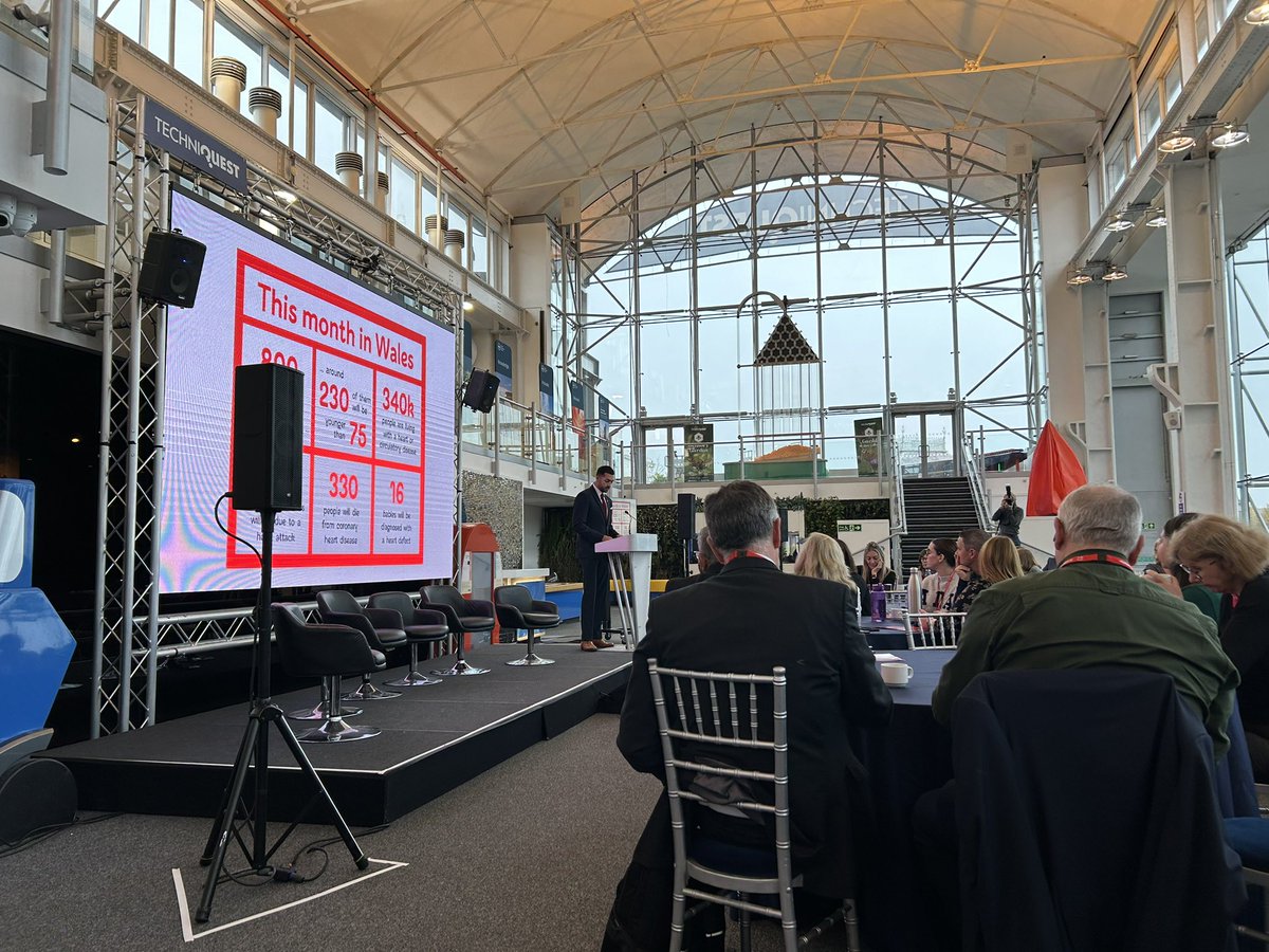 KareliMcC's tweet photo. Hassan Al-Kaabi welcoming everyone to the @BHFCymru healthcare professionals conference in Cardiff https://t.co/eF1Txvyz5w