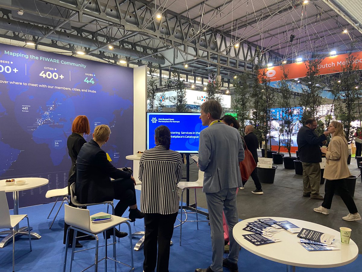 DomeMarketplace's tweet photo. .@FIWARE, @Elliot_Cloud, #FICODES, #TeamDev, @libelium, @ACTIVAGEproject  have been spreading the word about the great opportunities offered by #DOMEMarketplace, in the international Smart City Expo World Congress 🏙️ held in Barcelona Nov 5-7.  Discover👉https://t.co/q72q6sn6ht🇪🇺 https://t.co/9KkjcOVEcq