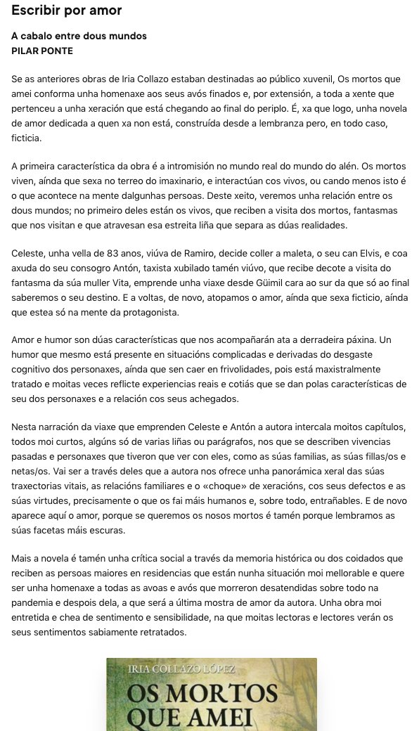 Editorial Galaxia (@edgalaxia) on Twitter photo <a href="/aprofa/">A profa (Pilar Ponte)</a>: "Unha obra moi entretida e chea de sentimento e sensibilidade, na que moitas lectoras e lectores verán os seus sentimentos sabiamente retratados" #farodacultura <a href="/Farodevigo/">Faro de Vigo</a> <a href="/Augamarinha/">Iria Collazo</a> <a href="/aprofa/">A profa (Pilar Ponte)</a>: "Unha obra moi entretida e chea de sentimento e sensibilidade, na que moitas lectoras e lectores verán os seus sentimentos sabiamente retratados" #farodacultura <a href="/Farodevigo/">Faro de Vigo</a> <a href="/Augamarinha/">Iria Collazo</a>