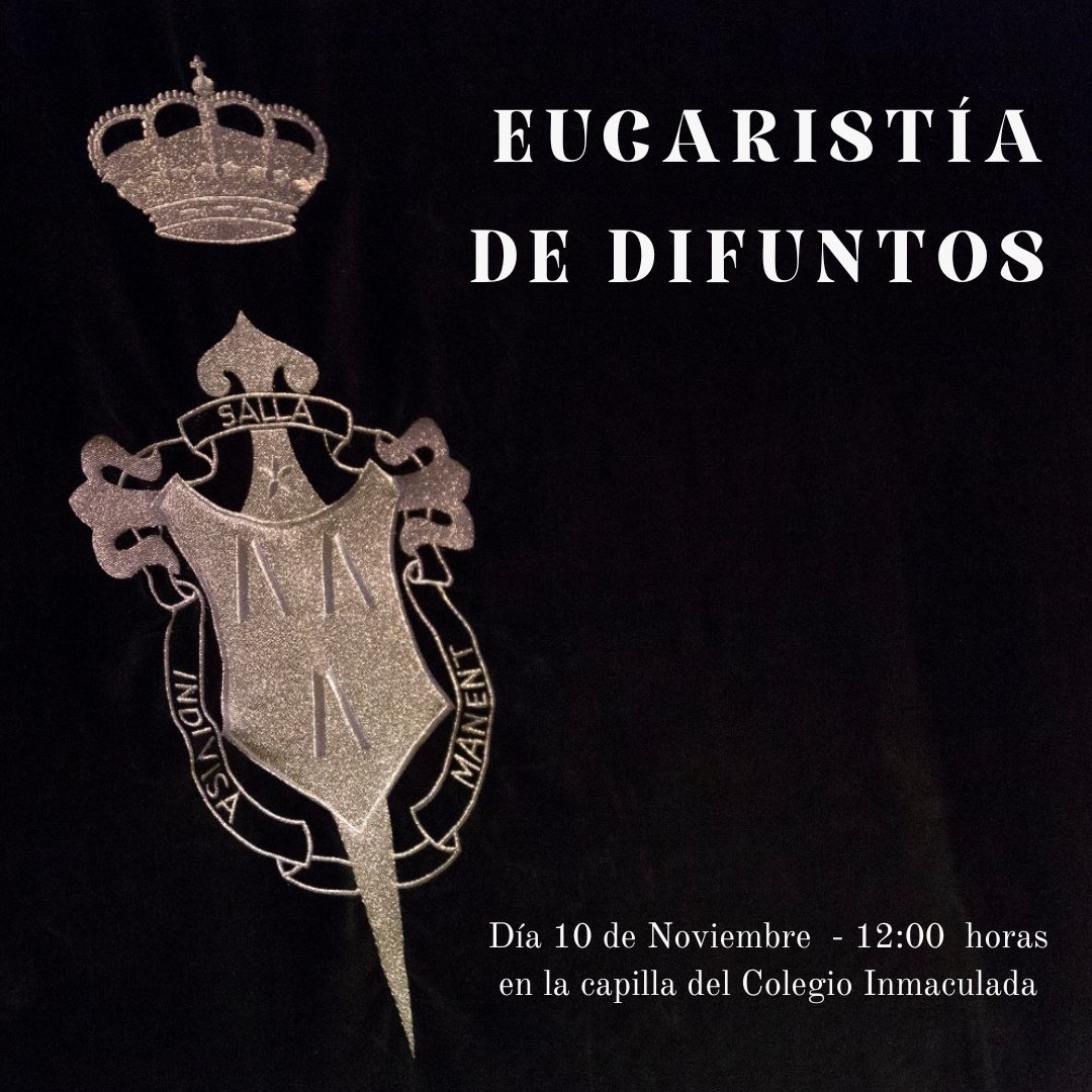 |EUCARISTÍA|

Eucarístia de Difuntos.

Día: Domingo 10 de noviembre

Hora: 12:00

Lugar: Capilla del Colegio "La Inmaculada"