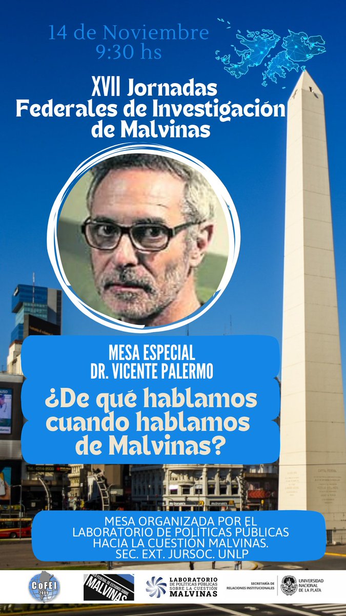 ReFEM_2065's tweet photo. ¿Viste quién va a exponer en la mesa especial "De que hablamos cuando hablamos de Malvinas"?
Te esperamos en nuestras XVII Jornadas Federales de Investigación sobre Malvinas en la Casa de Estudios Sup Raúl Alfonsin de la @unlp es jueves 14 de noviembre 

#malvinas
#vicentepalermo https://t.co/5NDlfeGdeJ