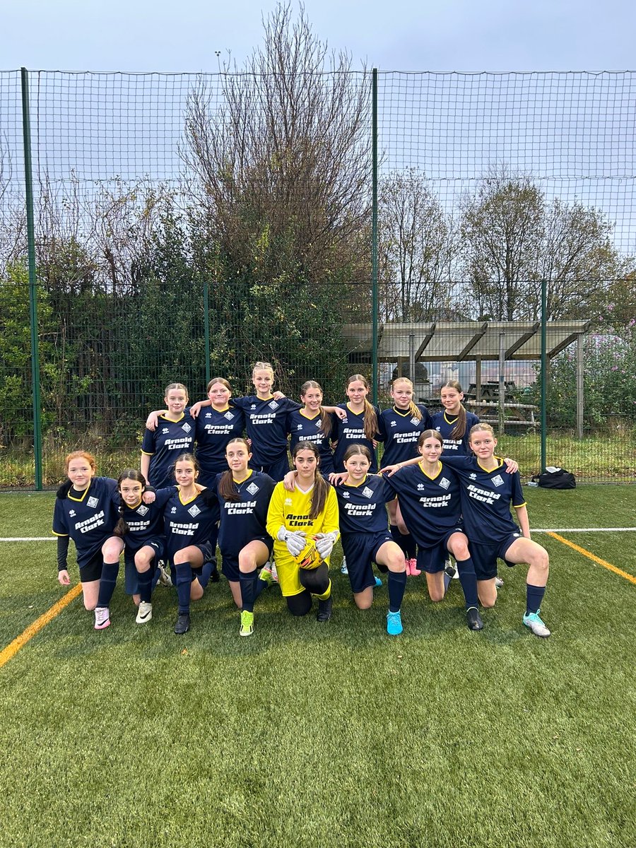 OLSPFootball's tweet photo. Our U15 Girls first win of the season away to @P_E_Dumbarton in the league. Goals from Caoimhe, Myah, Ruth, Alice, Georgie, Anya and Una. Many thanks for the game. Also thanks to @ArnoldClark for our new strips! @OLSPHigh https://t.co/0EKCcqvkK5