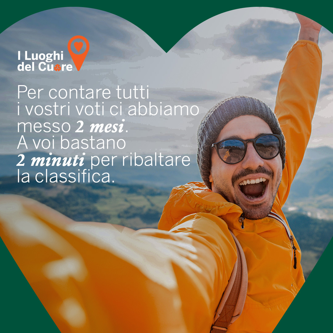 La notizia più bella di oggi!
Abbiamo contato tutti i voti ricevuti, siamo arrivati a oltre 450.000, ed è ora online la classifica aggiornata de #ILuoghidelCuore!
Scopri la posizione dei luoghi che ami: fondoambiente.it/il-fai/grandi-…