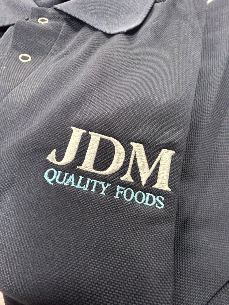 laundryworkwear's tweet photo. New food trade coats &amp; processable polo shirts for one of longest serving customers JDM Quality Foods, different coloured collars are to separate high care &amp; low care areas for food contamination &amp; hygiene, all embroidery done in house and laundering all included in our service https://t.co/QmoZZAXgRB