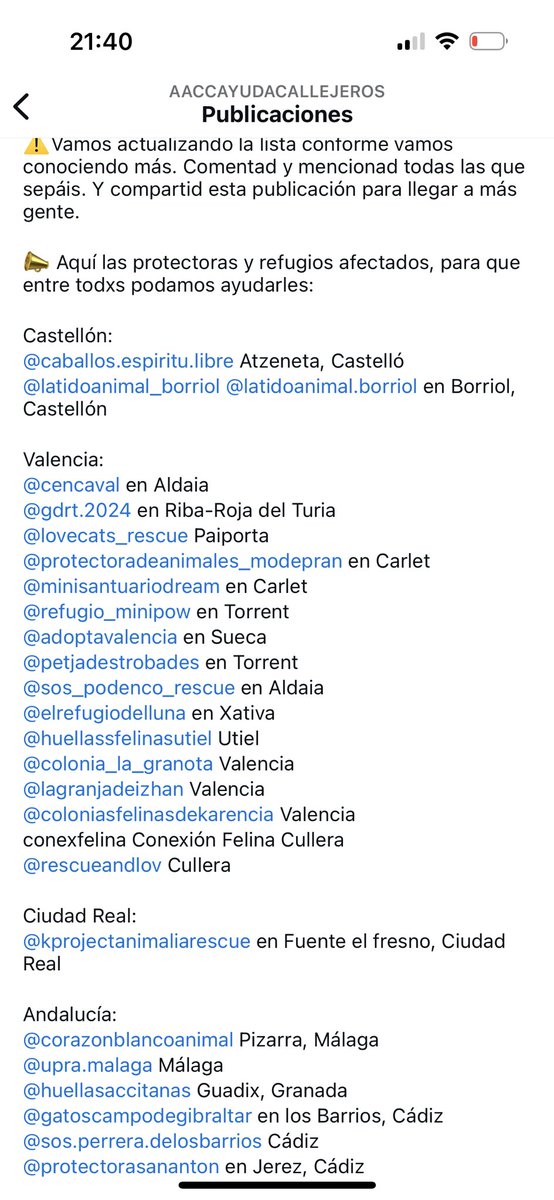 esp102758121329's tweet image. LISTADO DE REFUGIOS Y PROTECTORAS QUE NECESITAN DE TU AYUDA. GRACIAS 😢🙏💔🐈‍⬛🐈🐕🦮🐕‍🦺🕊🐢🐴