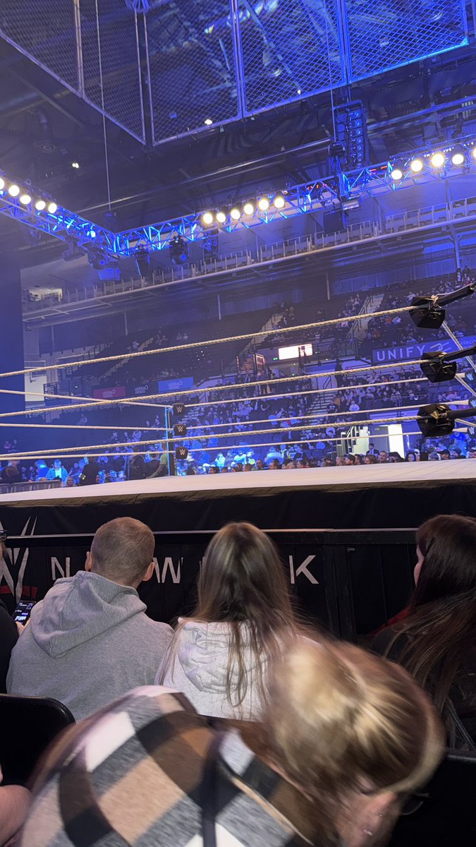 CallumBrennan90's tweet photo. Oh what a night. #wweshefield  you were immense, ringside with my bestie. #theamericannightmare @WWE @CodyRhodes @WWEUniverse https://t.co/W7iAjr68rZ