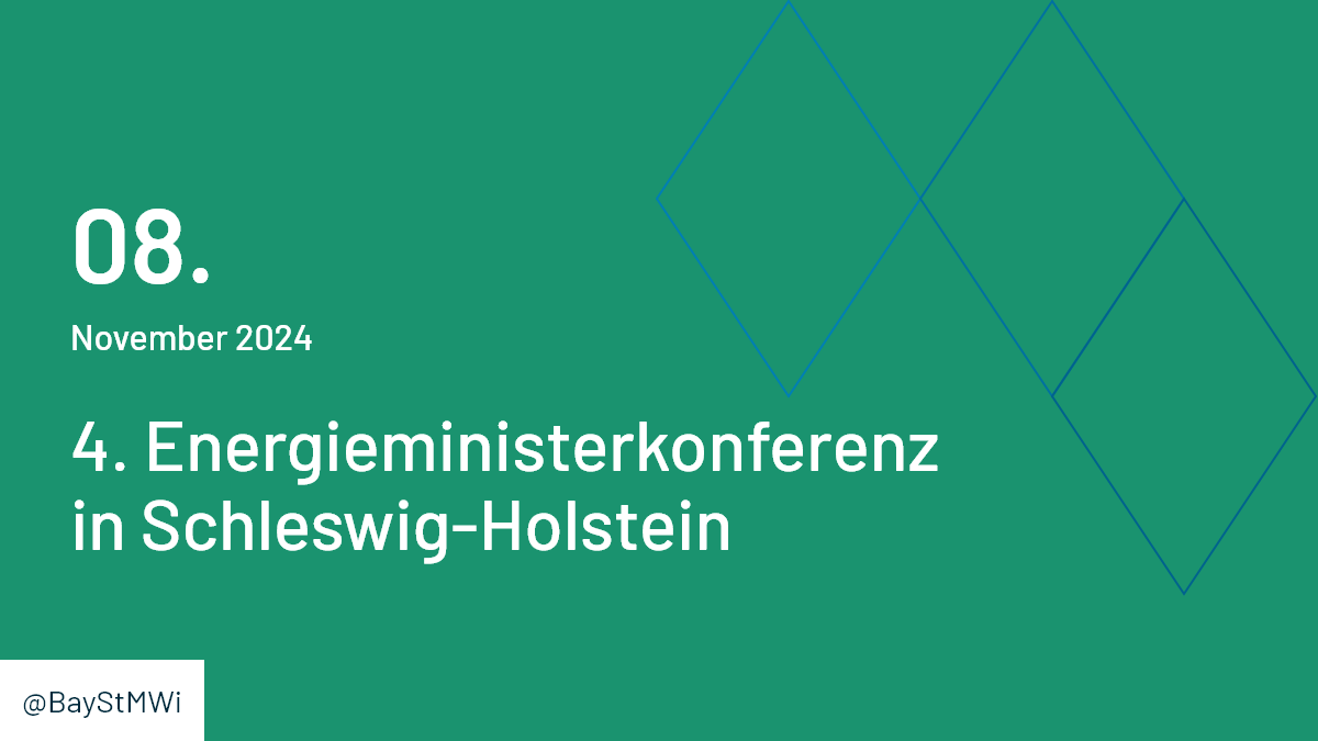BayStMWi's tweet photo. Energieminister @HubertAiwanger ist morgen bei der #ENMK in Brunsbüttel dabei. Die Schwerpunkte: #Versorgungssicherheit stärken: Ausschreibungen für Kraftwerke beschleunigen, #Wasserstoff-Hochlauf forcieren und Strom aus #Biogasanlagen fördern. https://t.co/yKC4HjP3FI