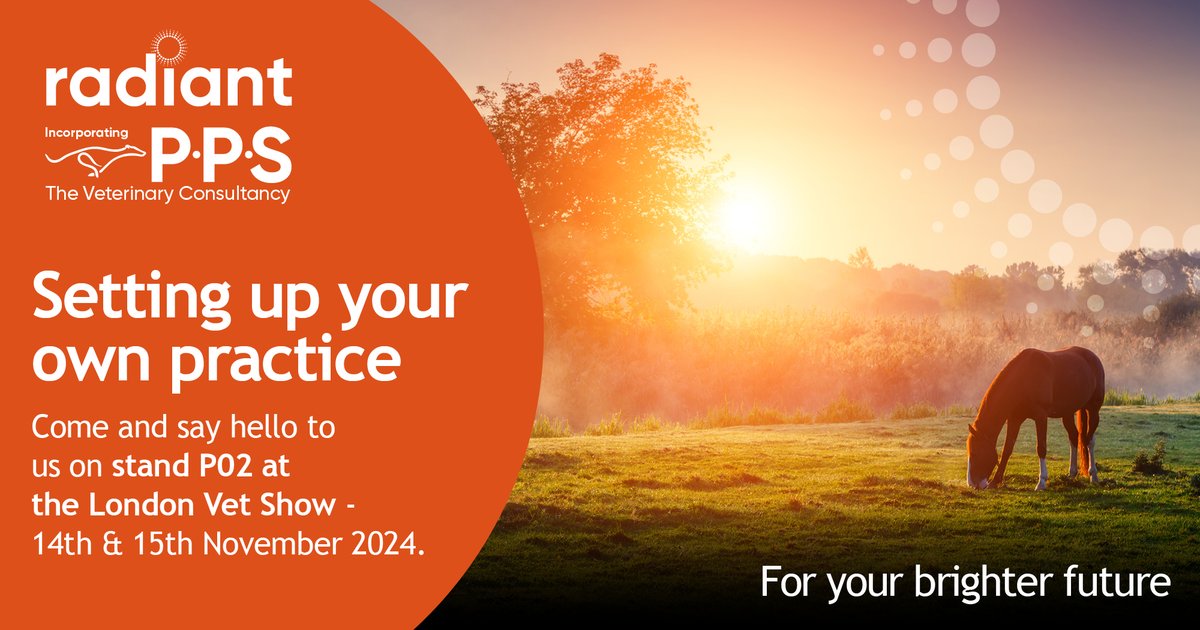 Setting up your own practice. For specialist advice contact us today. Visit us at stand P02 at the <a href="/Vetshow/">Vet Shows</a>, email veterinary@radiantfinancial.co.uk or visit lnkd.in/eXV4gSmm.

#LondonVetShow #Radiantfinancial #PPS #Vets #Veterinary 
#Financialplanning #LVS2024