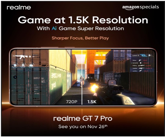 #RealmeGT7Pro to come with #AI game super resolution.