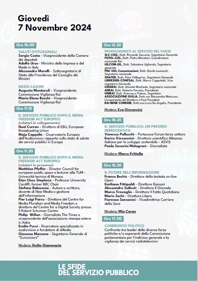 Centre for Media Pluralism and Media Freedom (@eui_cmpf) on Twitter photo Today, our Director <a href="/PLParcu/">Pier Luigi Parcu</a> speaks at the 🇮🇹 Senate in an event titled 'Le Sfide del Servizio Pubblico'
📌 His presentation will explore the future of Italy's Public Service Media in the context of the EU #Media Freedom Act
Join the live stream📺 youtube.com/live/eIyBRC6dH… Today, our Director <a href="/PLParcu/">Pier Luigi Parcu</a> speaks at the 🇮🇹 Senate in an event titled 'Le Sfide del Servizio Pubblico'
📌 His presentation will explore the future of Italy's Public Service Media in the context of the EU #Media Freedom Act
Join the live stream📺 youtube.com/live/eIyBRC6dH…