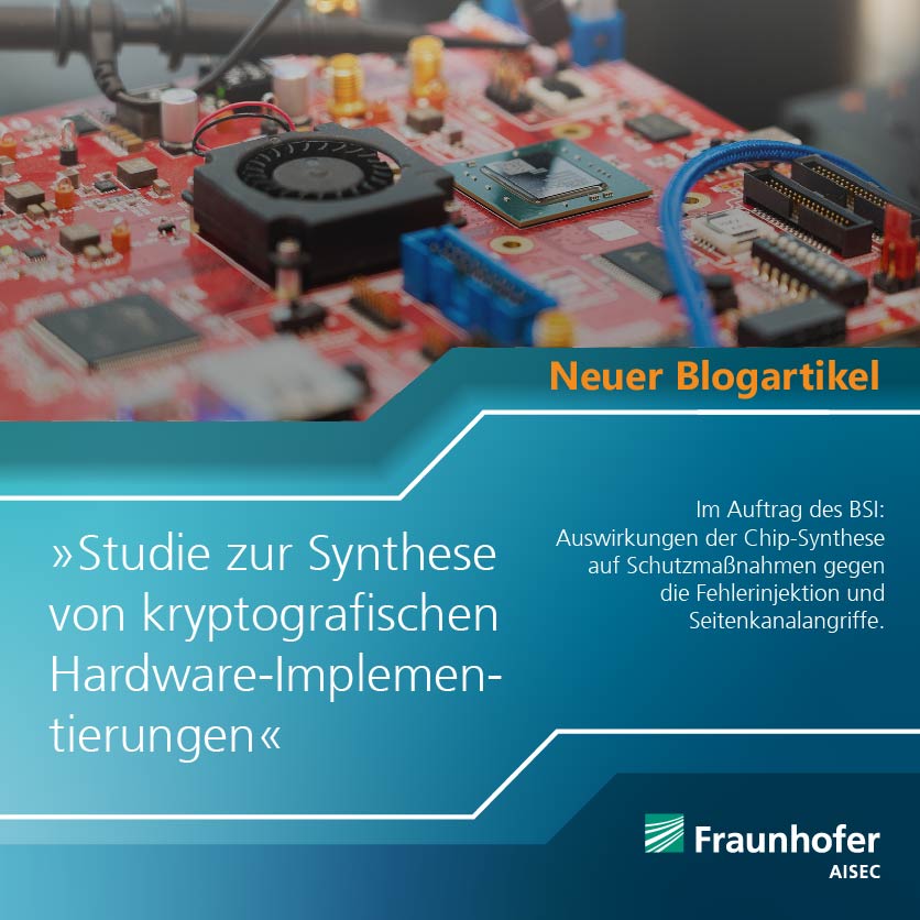FraunhoferAISEC's tweet image. 📣 Ein neuer Artikel auf unserem #CybersecurityBlog stellt unsere Studie für das @BSI_Bund vor: Untersucht werden die Auswirkungen der #ChipSynthese auf Schutzmaßnahmen gegen #Fehlerinjektion (#FI) und #Seitenkanalangriffe. Zum Artikel: cybersecurity.blog.aisec.fraunhofer.de/fraunhofer-ais…
#Chipdesign