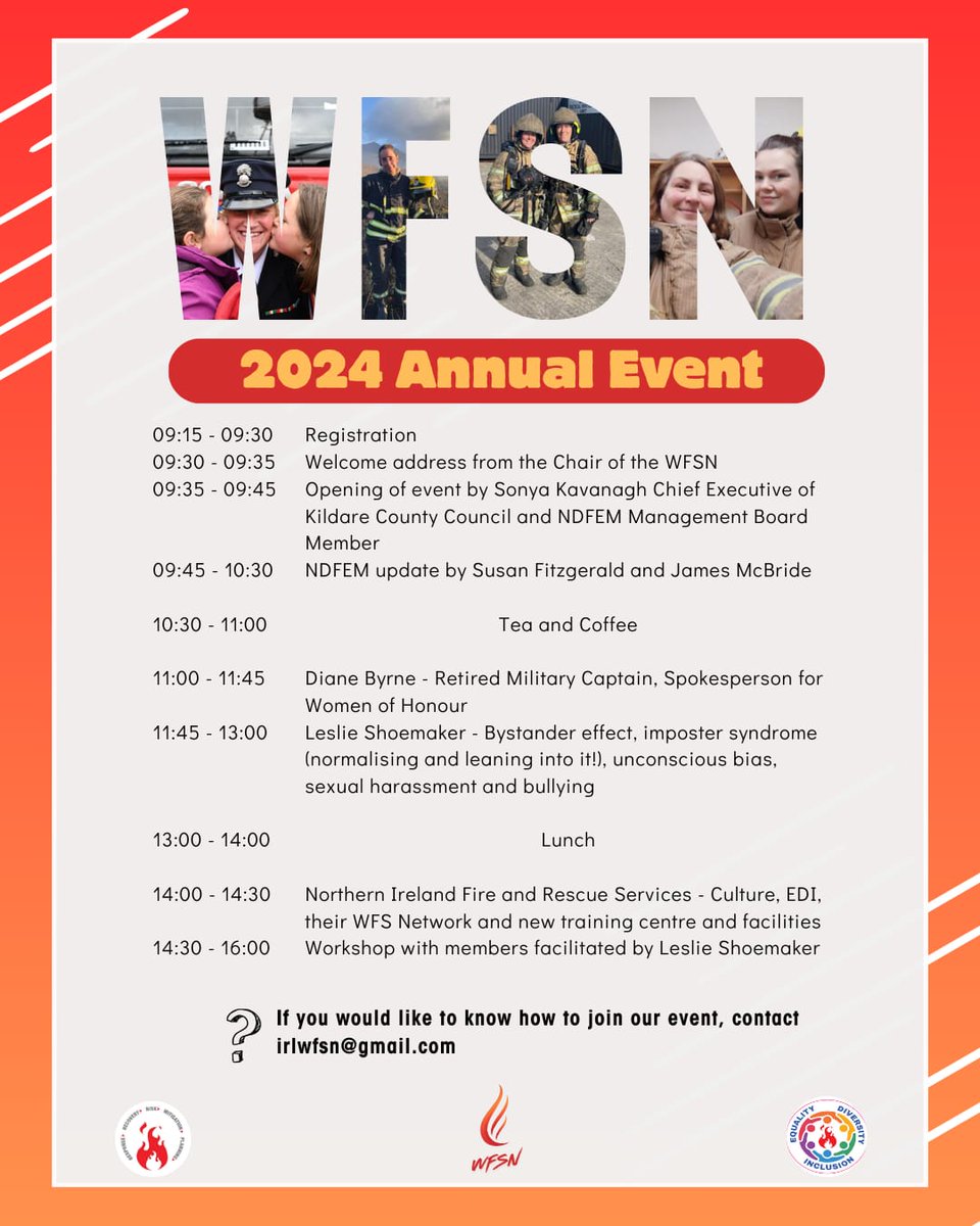 Dublin Fire Brigade (@dubfirebrigade) on Twitter photo The Women's Fire Service Network, in conjunction with the National Directorate for Fire and Emergency Management, will hold their annual event next Monday
Open to all ranks from the fire service and control room personnel
To book, see details on poster
<a href="/FireSafetyIre/">Fire Safety Ireland</a> The Women's Fire Service Network, in conjunction with the National Directorate for Fire and Emergency Management, will hold their annual event next Monday
Open to all ranks from the fire service and control room personnel
To book, see details on poster
<a href="/FireSafetyIre/">Fire Safety Ireland</a>