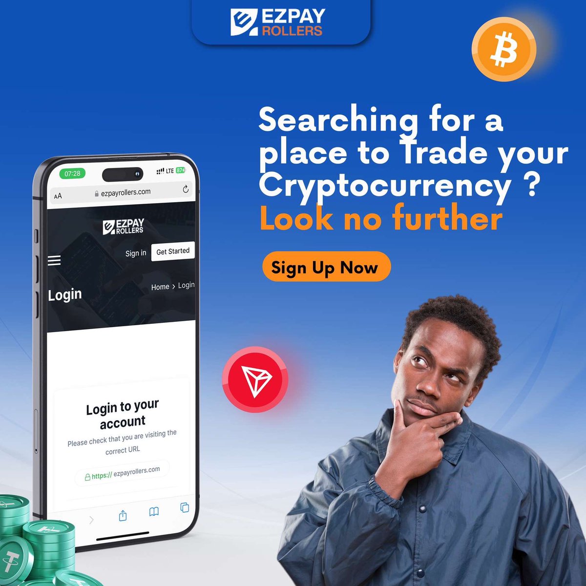 Ezpayrollers's tweet photo. 🚀 Crypto Made Simple! Say goodbye to complicated platforms. EZPay Rollers brings you easy, secure trading at your fingertips. 💡 #CryptoSimplified #TradeWithEase #EZPayRollers https://t.co/zwwISZLrdZ