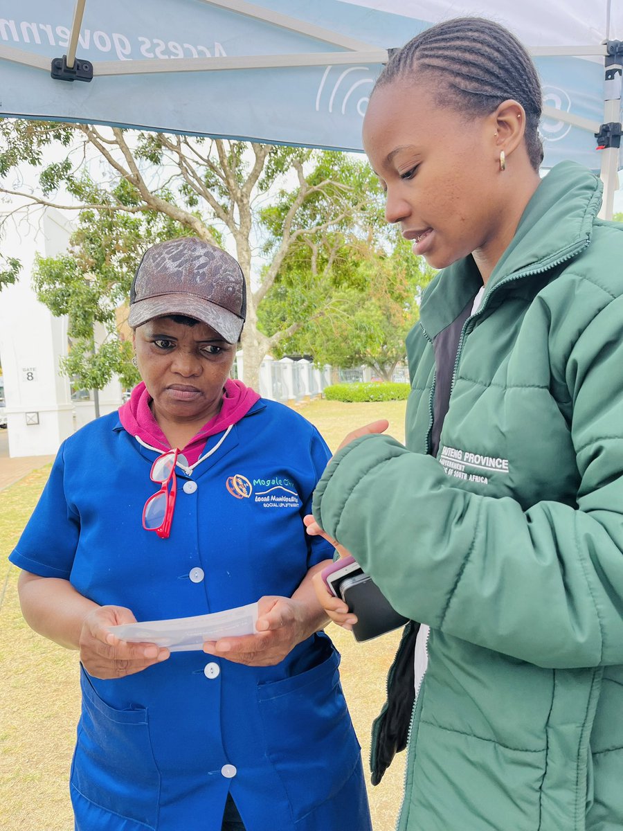GautengeGov's tweet photo. Our officials were on the ground in Mogale City, helping residents download this essential safety app—available on both the App Store and Google Play. Your safety is now just a tap away! Download the app today and stay protected. #GautengEPanicButton #YourSafetyMatters https://t.co/4M4DCRlboI