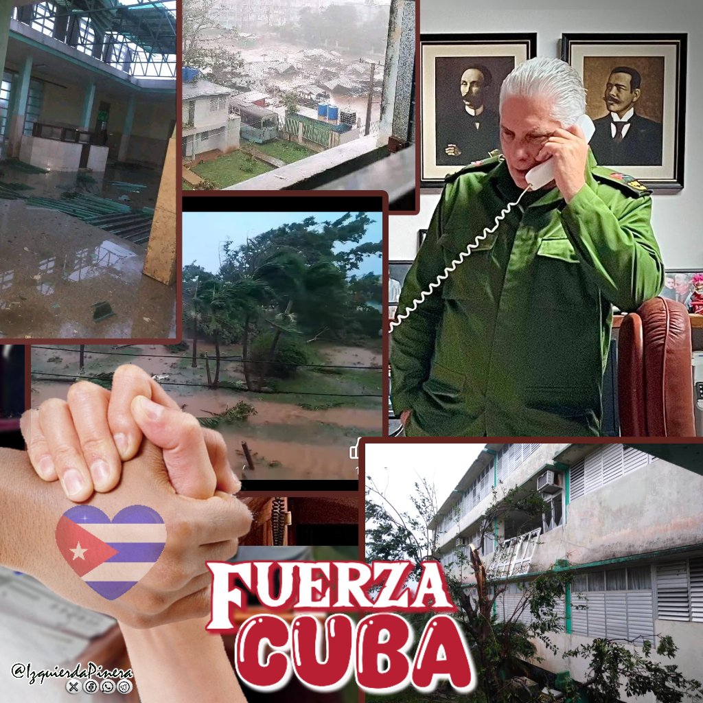 Nuestro presidente, Díaz-Canel, ha expresado su confianza en la capacidad del país para superar las dificultades causadas por el huracán Rafael.
-cito- "Como lo hemos hecho siempre en Revolución, de esta situación saldremos adelante"
#FuerzaCuba
#IzquierdaPinera