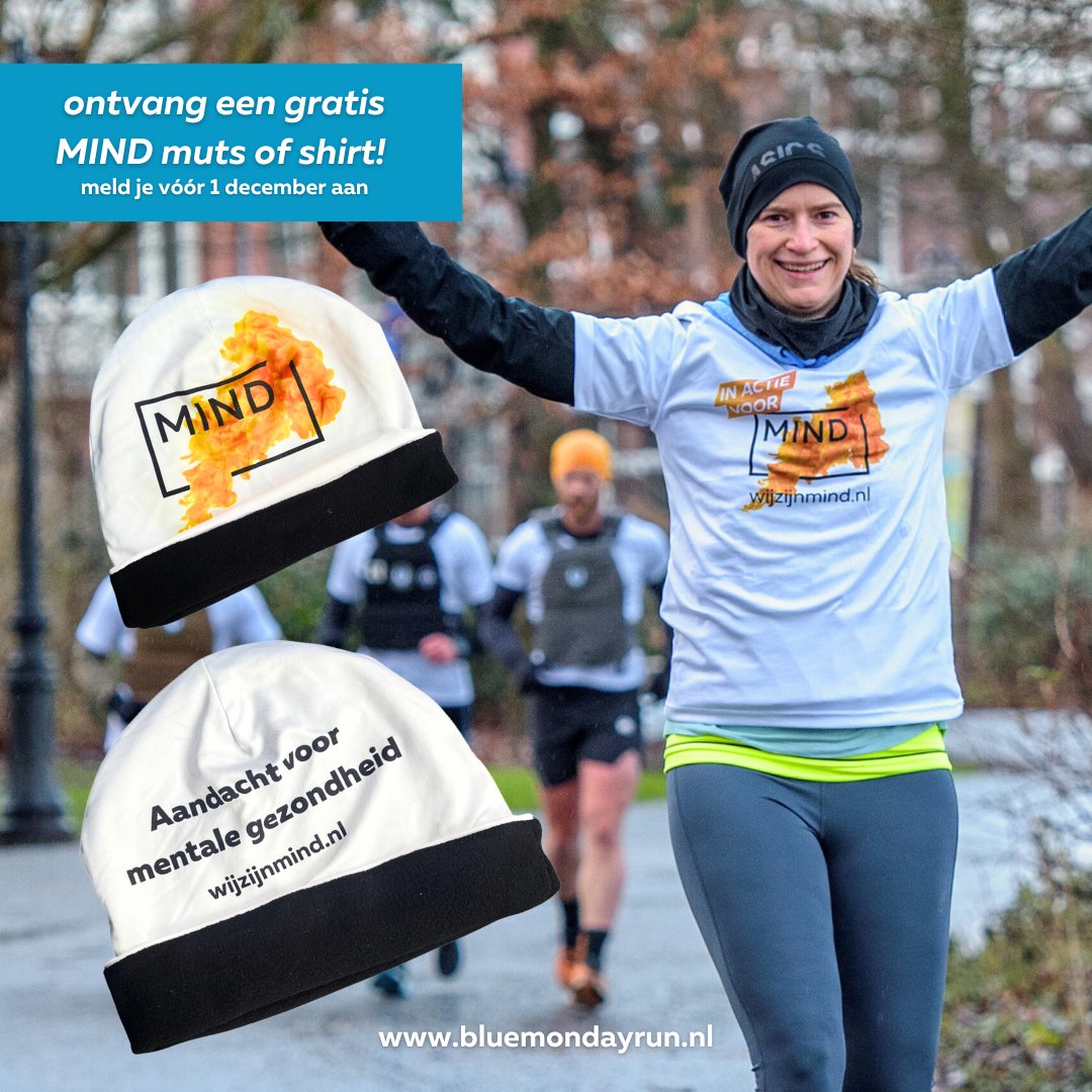 🍁 Loop of ren jij ook door het frisse herfstweer? Lekker bezig! 💪 Meld je vóór 1 dec. aan voor de MIND Blue Monday Run en ontvang een gratis MIND-muts. Liever een sportshirt? Die kan ook! Steun mentale gezondheid 💙

Doe mee: bluemondayrun.doemeemetmind.nl/?utm_source=tw…