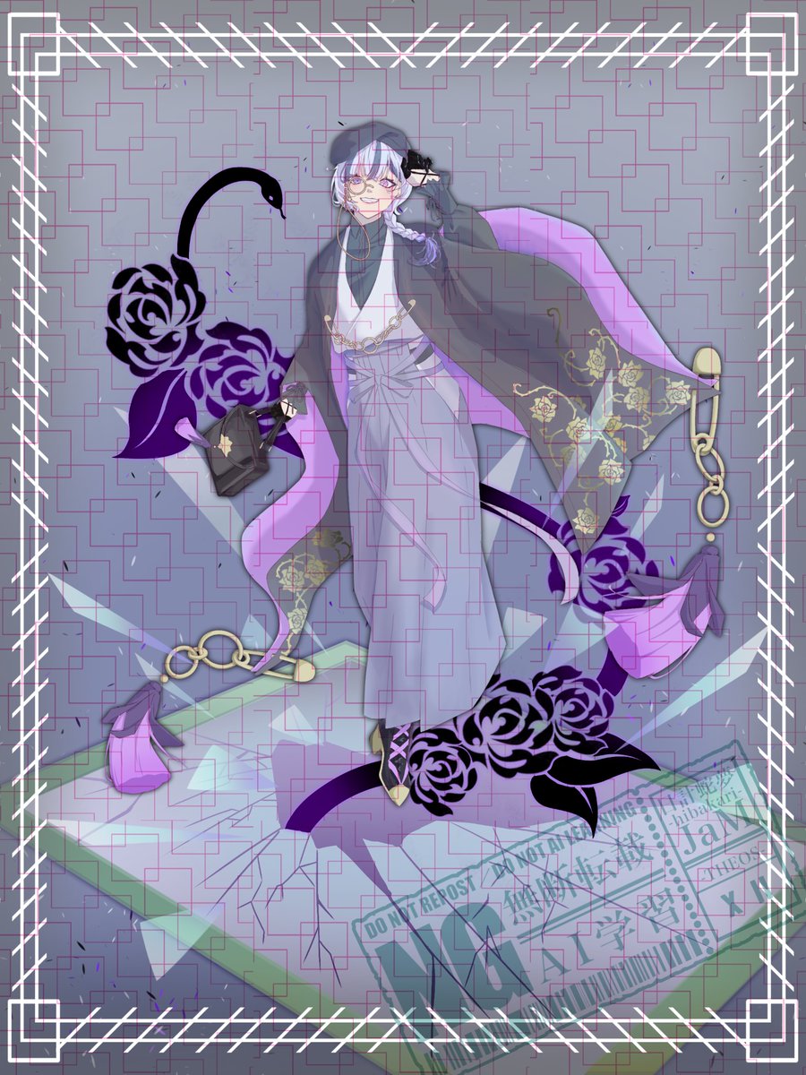 『蛇心仏口』

#デジタルイラスト 
#OC 

……お試しでやってみたんだけど、ウォーターマークってこれでいいのか？
綺麗なのはInstagramにあげてます。