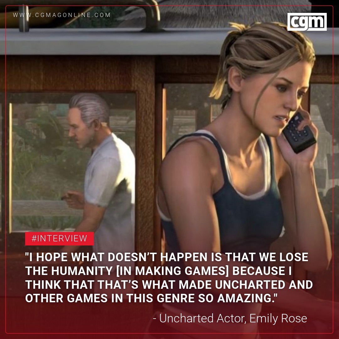 CGMagonline's tweet image. &quot;I hope what doesn’t happen is that we lose the humanity [in making games] because I think that that’s what made #Uncharted and other games in this genre so amazing.&quot;

- Uncharted Actor, Emily Rose

cgmagonline.com/interviews/unc…