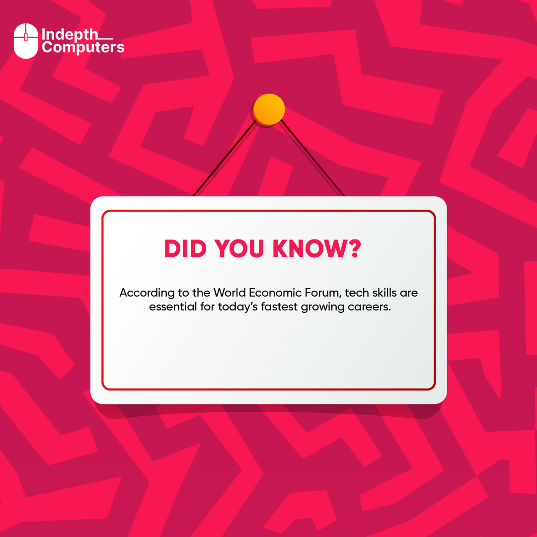 Indepthcomputer's tweet image. Tech skills are the key to the future! Unlock new career paths with us. 🚀 #TechGrowth #IndepthComputers #FutureSkills