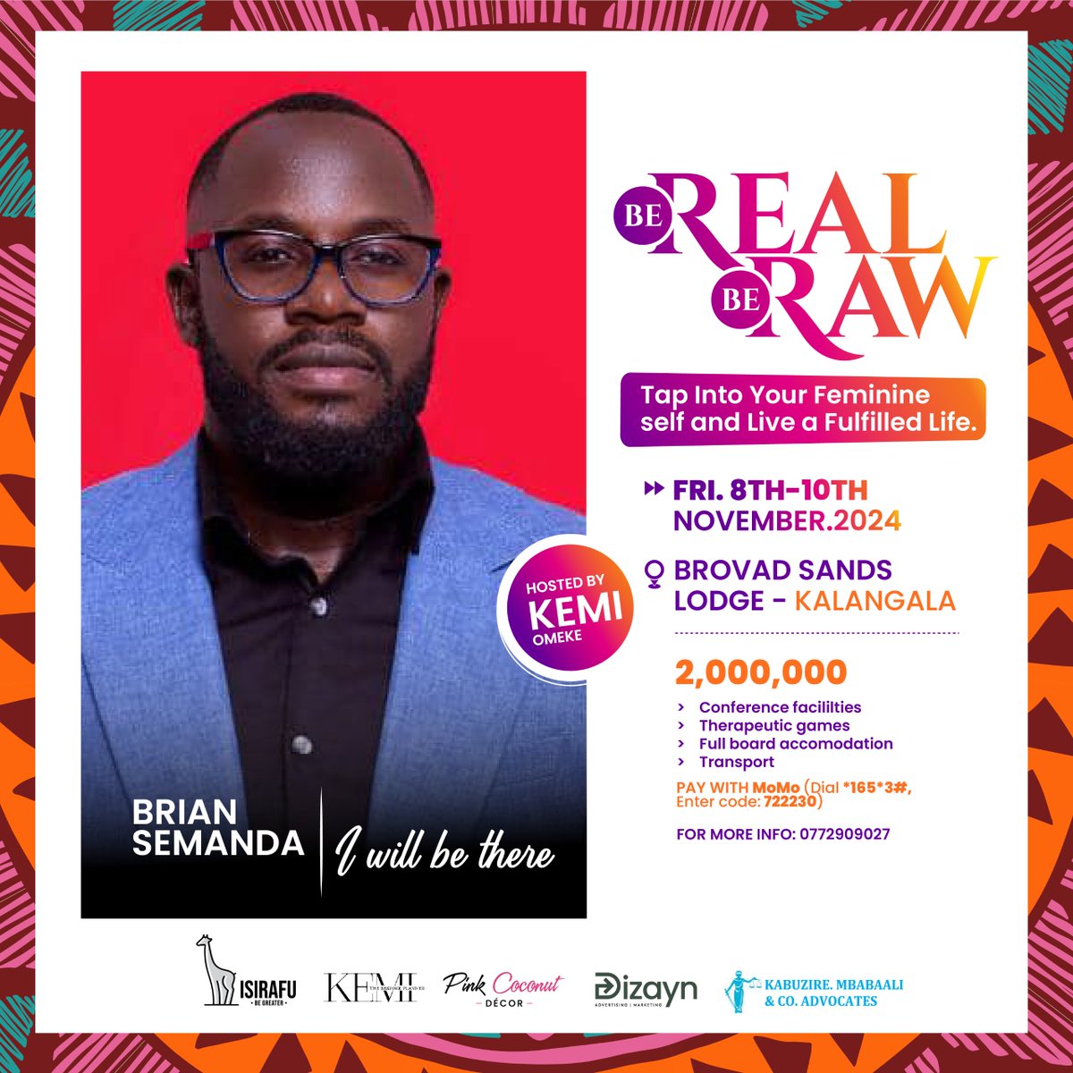 Kemi_Omeke's tweet photo. Here’s the incredible lineup of guests joining us at the #BeRealBeRaw retreat, starting tomorrow!

We’re honoured to welcome Hon. Dr. Miria Matembe, Remmie Male, Mariam Mbabali, Coach Dissan Mayanja, and Semanda Brian. 🌟

Who are you most excited to hear from?
Let me know in the comments!

#BeRealBeRaw