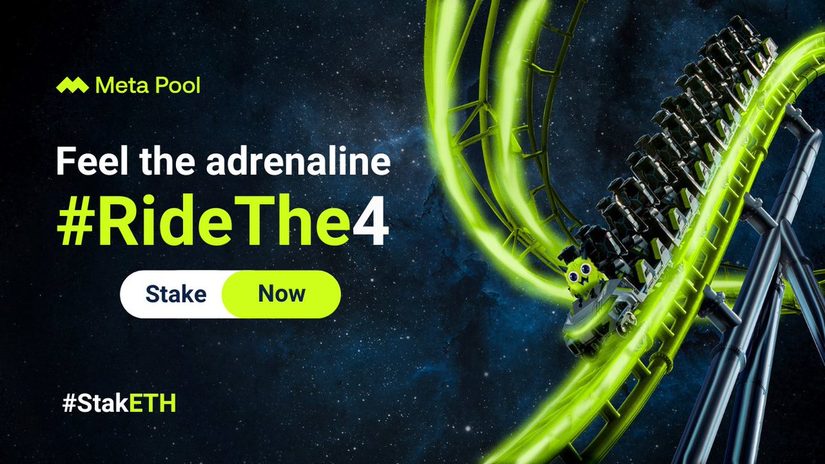 meta_pool's tweet photo. The others can't keep up! 👀

Our #Ethereum APY is skyrocketing like a futuristic roller coaster.

Get on board #RideThe4 🎢

Stake now: https://t.co/xjUqE3Nu6V https://t.co/gFiBMQgP6i