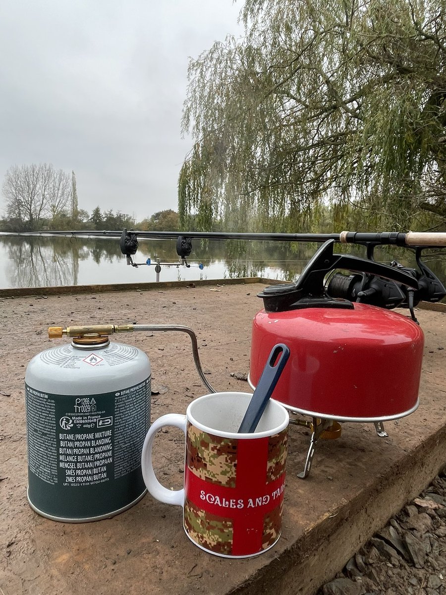 One of the boys <a href="/WBMCarpFishing/">WBMCarpFishing.co.uk</a> is down one of his club waters for the day, currently blanking on a dull overcast day so having a brew out his favourite mug to warm himself up🎣

#carpfishing #fishing #brew #fishingtrip #fishinglife #scalesandtails