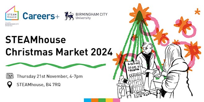 Crescent Theatre (@crescenttheatre) on Twitter photo Looking to get your Christmas gifts sorted? Come shop and support independent local artists, makers and creatives at BCU’s annual <a href="/STEAMhouseUK/">STEAMhouse</a> Christmas Market.
And we'll be there, chatting all things theatre! Tickets are free, and you can register here: bit.ly/4hD5Y68 Looking to get your Christmas gifts sorted? Come shop and support independent local artists, makers and creatives at BCU’s annual <a href="/STEAMhouseUK/">STEAMhouse</a> Christmas Market.
And we'll be there, chatting all things theatre! Tickets are free, and you can register here: bit.ly/4hD5Y68